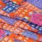1 Yard Cotton Voile Purple, Orange, and Blue Houses Sunlit City Print Fabric